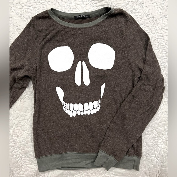 Wildfox “Skull Face” Baggy Jumper - Picture 2 of 3
